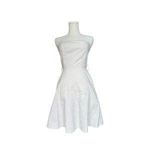 Monteau Los Angeles Linen Blend Strapless fit and flare Mini Dress XS